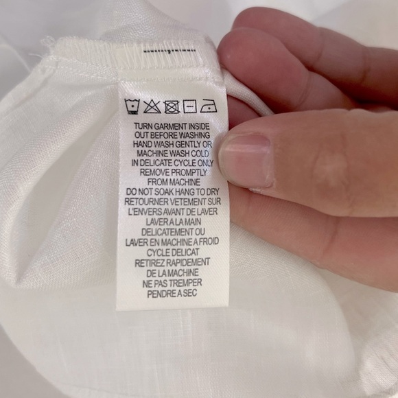 Hale Bob White 100% Linen Button Down Collared Short Sleeve Top Size XS - Picture 7 of 8